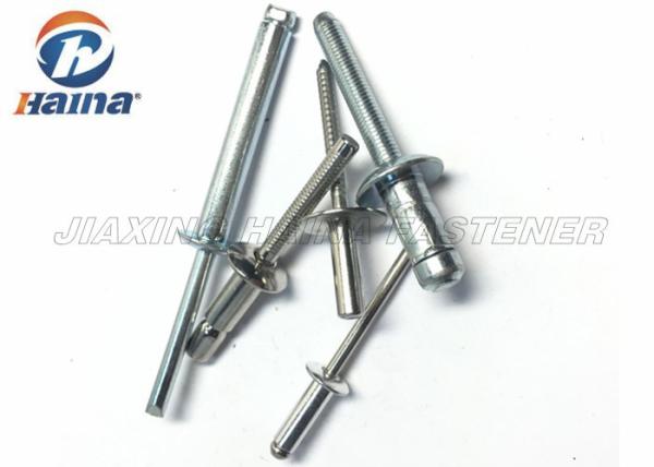 Zin Plated Aluminum / Steel Material Head Blind Rivets Nuts
