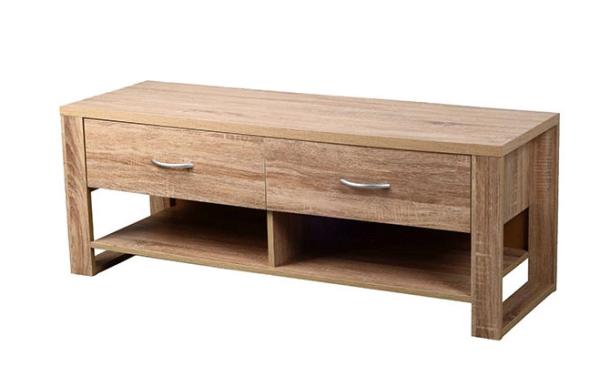 TV stand Cabinet and open storage options Chipboard with melamine finish Oak and White
