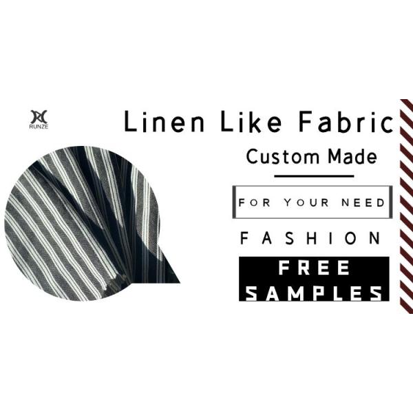 Striped Soft Textured Polyester Cotton Blend Fabric for Women's Clothing and Dresses