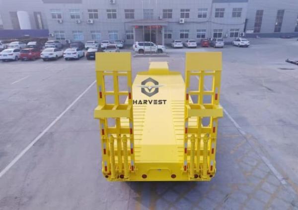 3 Axle Heavy Duty Semi Trailer Low Bed Mechanical Ladder Sale to Tanzania