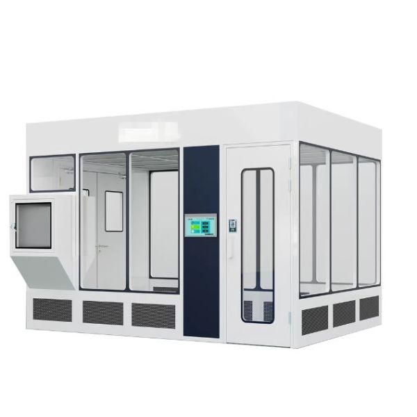 Modular Cleanroom System with Integrated HEPA Filters, 50mm Thickness, and More Than 350 Lux Lighting