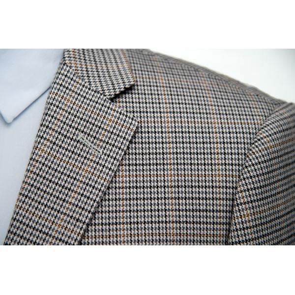 Fashion Mens Grey Tailored Suits Dark Beige Check Business Work Conference