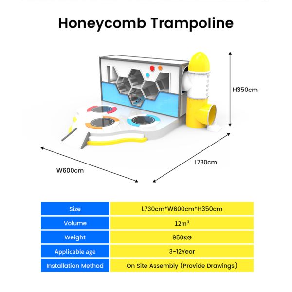 Commercial Trampoline Park for Kids Honeycomb Play System