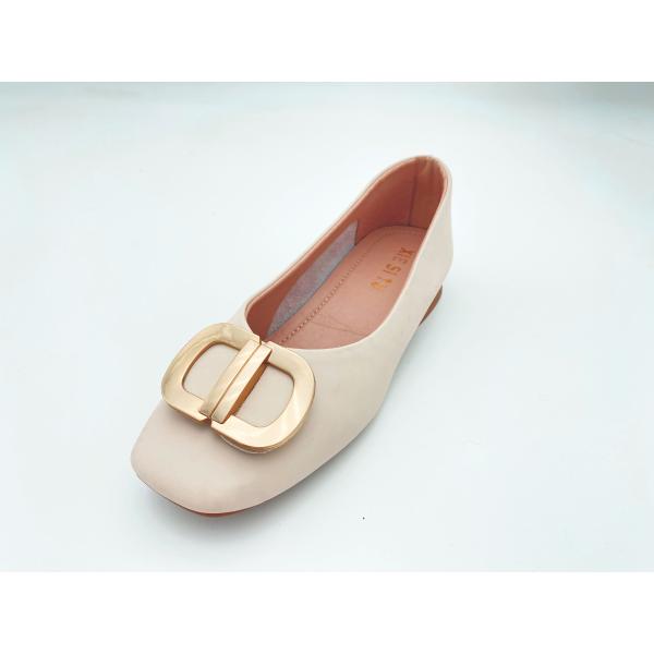 Women white comfort loafers with low-cut low heel with genuine leather