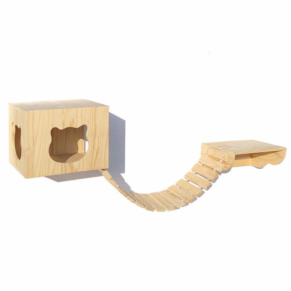 Cat Hammock with Two Removable Covers and Raised Wooden Frame Customized Logo Acceptable