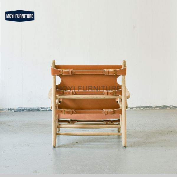 Leisure Chair Solid Wood Frame Durable Living Room Chair Adjustable Chair Featuring Ultrafine Fiber Leather Strap end