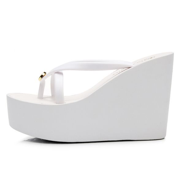 Tongs compensées personnalisées pour femmes, sandales d'été pour la piscine, adaptées à l'eau