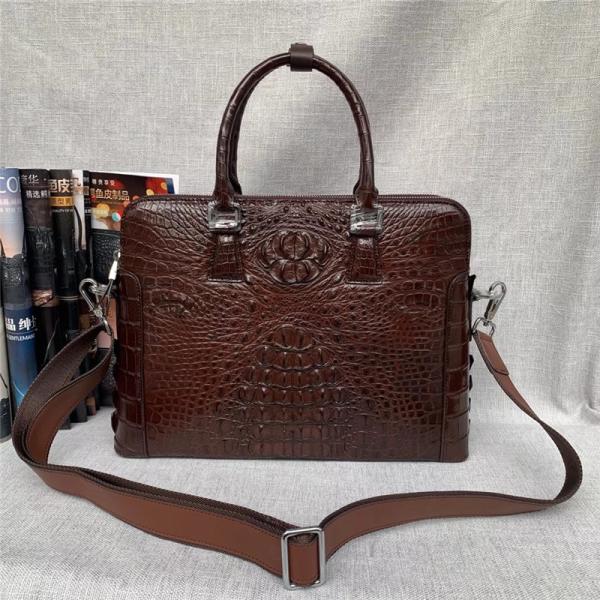 Authentic Crocodile Skin Businessmen Briefcase Laptop Handbag Genuine Exotic Alligator Leather Male Large Shoulder Bag