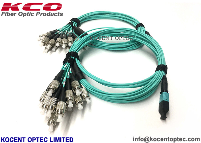 Elite MPO-16 MTP-16 16core FC/UPC Optical Fiber Patch Cord OM4 50/125 Aqua LSZH 16 Fiber