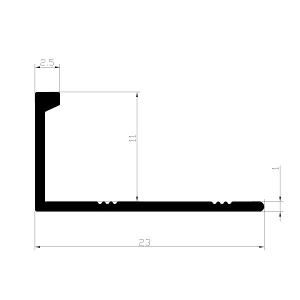 11mm L Shape Metal Tile Trim Brushed Aluminum Tile To Tile Transition Strip