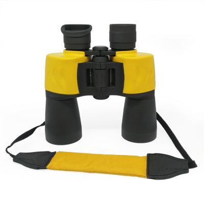 Binóculos impermeáveis amarelos de prisma 12x50 Birding de Porro Bak4 com correia do pescoço