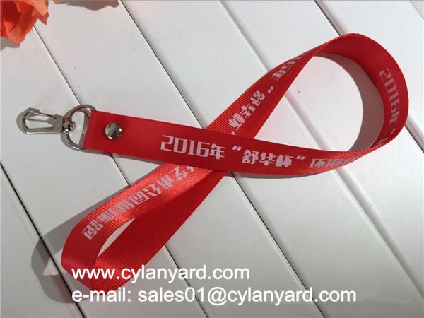 Riveted nylon neck strap with heavy duty metal clasp hook, riveted nylon lanyards