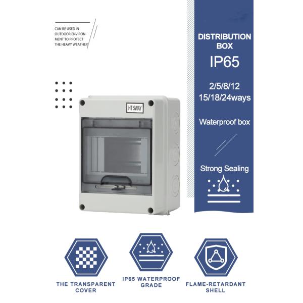 IP65 водонепроницаемая ПК пластиковая электрическая разъединительная коробка MCB