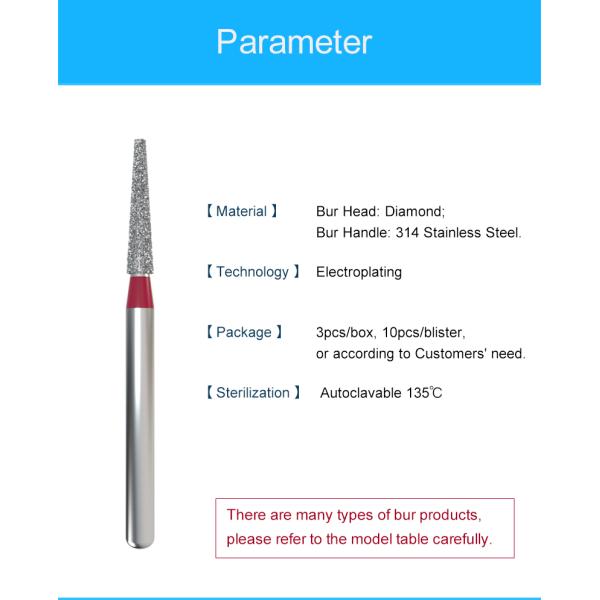 5pcs FG Diamond Bur High Speed Dental Burs Needle Burs Dental