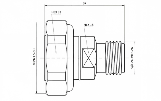 RF Adapter N Female To 7/16 DIN L29 Male 50Ohm Low PIM Coaxial Connector For 4G 5G Base Station