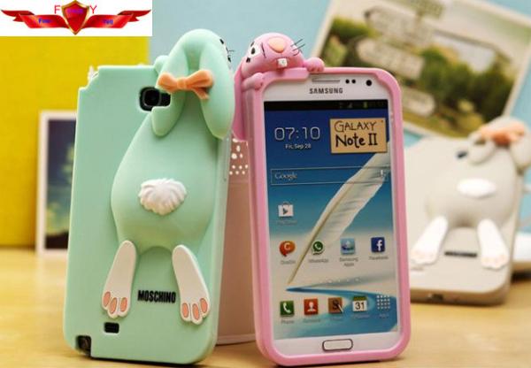 Rabbit Silicone Samsung N2, Note3, S4 Cases Multi Color Gift Package Include