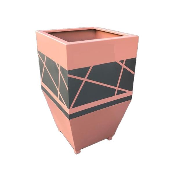 Grands pots galvanisés de planteur de jardin en métal d'or de vase de luxe à plancher extérieurs