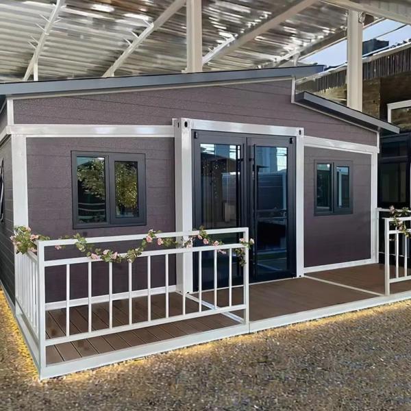 Sandwich Panel House Uniquely Designed Prefab Steel Expandable Container Home with Customized Color and 2 Bedrooms