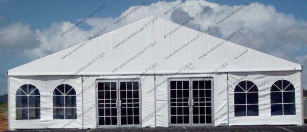 White PVC Cover PVC Event Tent , Large 20m Clear Span Tent For Outdoor Auto Shows