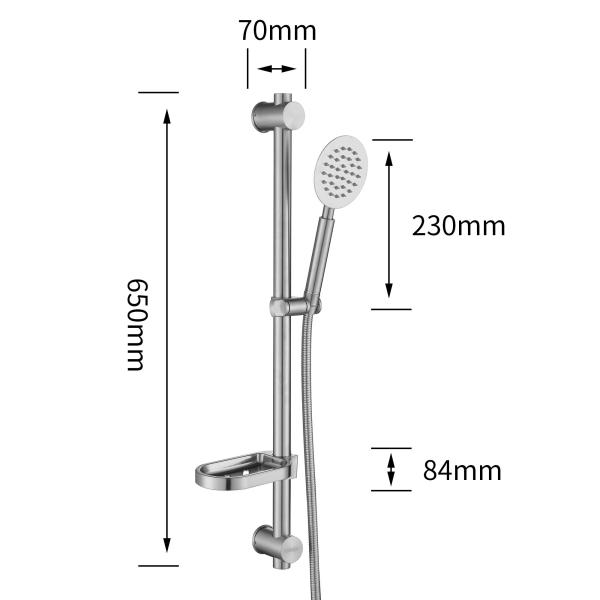 High Pressure Bathtub Bath Shower Faucet Set with Water Filter Tap and Brushed Finish
