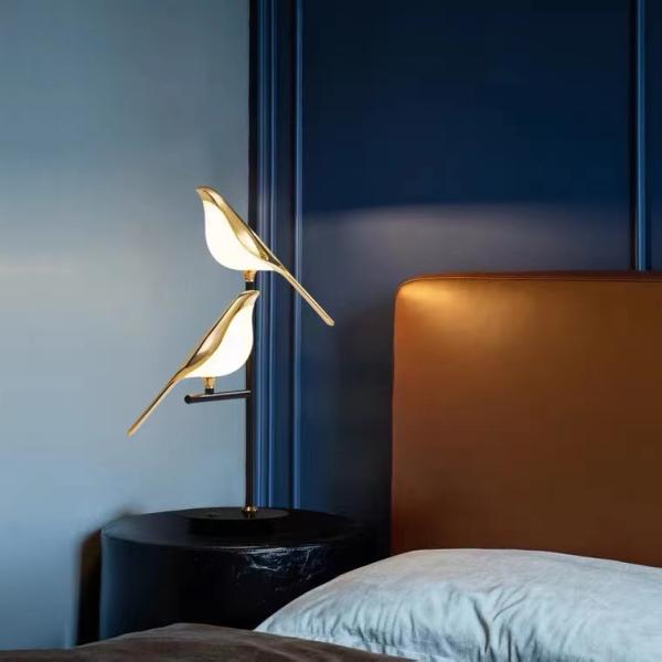 Modern Luxury Gold Table Lamp For Hotel Home Living Room Decoration Desk Light With Bird Shape
