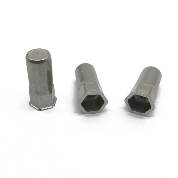 Reduced Head Inner Hex Body Closed End Rivnuts Stainless Steel Countersunk Design