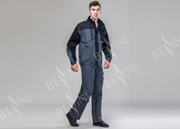 Dark Gray Heavy Duty Work Suit Work Wear Jackets And Pants With Zipper Closure