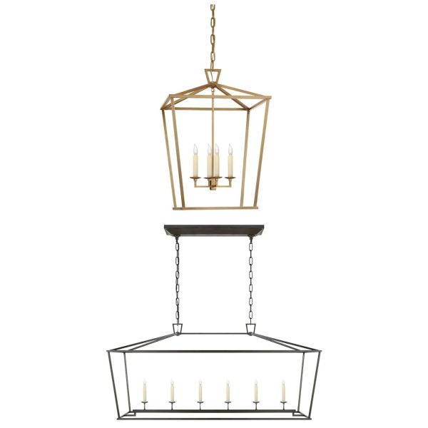 Loft Vintage Iron Birdcage Pendant Light Modern  Darlana Linear Lantern Chandelier（WH-AP-640）