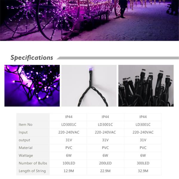 Smart Wi-Fi RGB Festival Decorative IP44 Waterproof Christmas Lamp LED Tree Lighting Indoor Outdoor Lights String