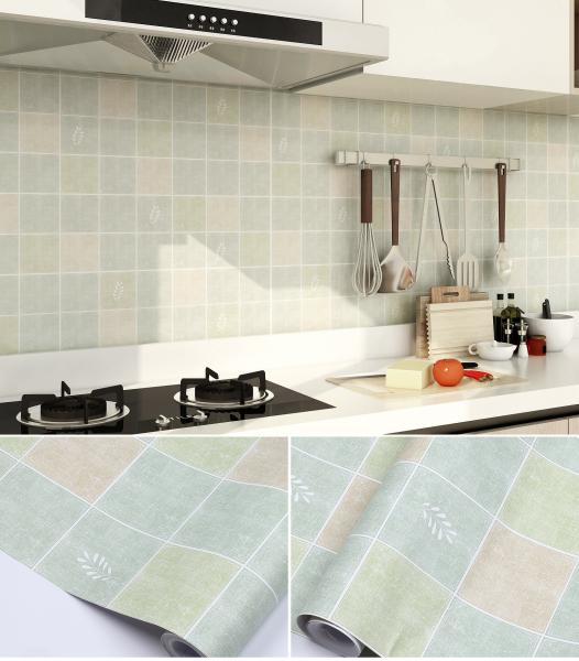 Modern Tile Mosaic Ceramic Wallpaper Roll for Kitchen Cupboard Cabinet Furniture Self Adhesive DIY Wall Stickers