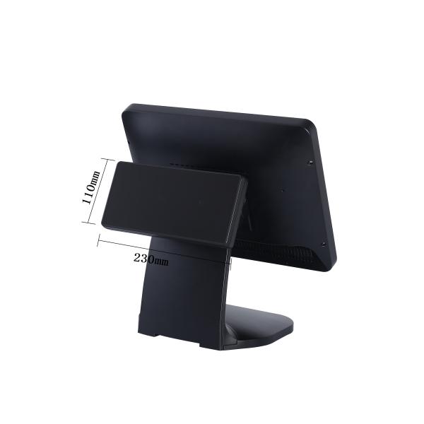 Restaurant Cash Register Systems With VFD , Full Flat Dual Screen Pos System