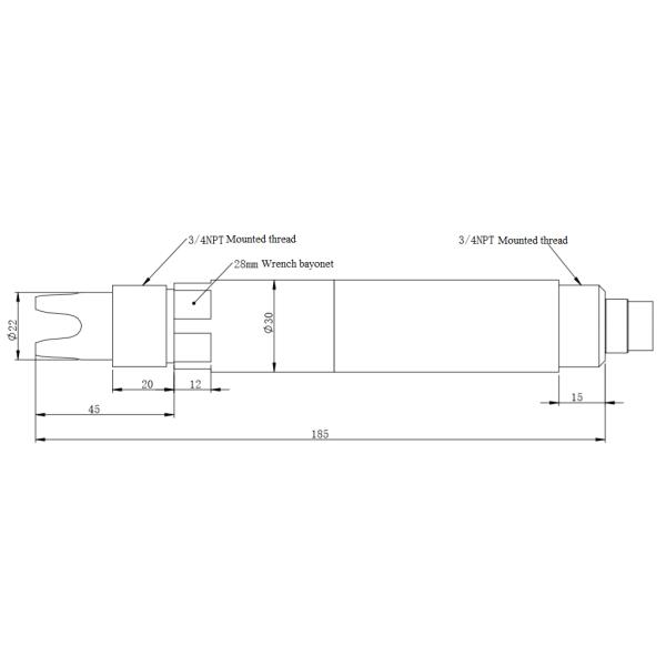 Ip68 RS485 Ammonia Nitrogen Sensor 3/4 NPT Thread Install