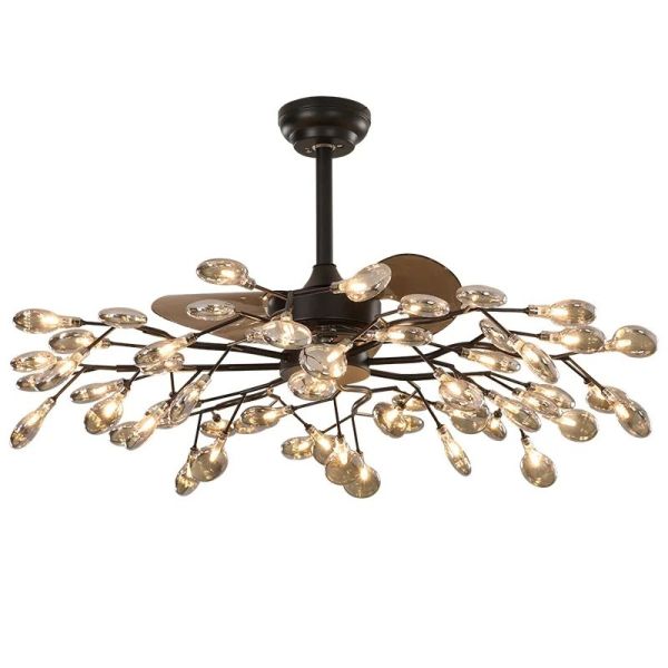 RC dimmable rotated forward and reverse for living room Branch firefly ceiling fan lamp(WH-CLL-66)
