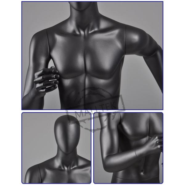 Легкая атлетика стекловолокно одежда магазин фитинги полное тело Мат черный спортивный манекен