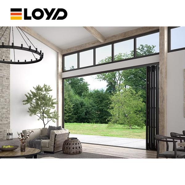 Latest Design Exterior Accordion Aluminum Double Glass Accordion Aluminium Folding Door Bifold Patio Doors