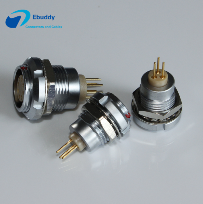 50 IP Rating Lemo B Series Connectors ECG 2-32 Pin Female Socket With PCB / Solder Pin