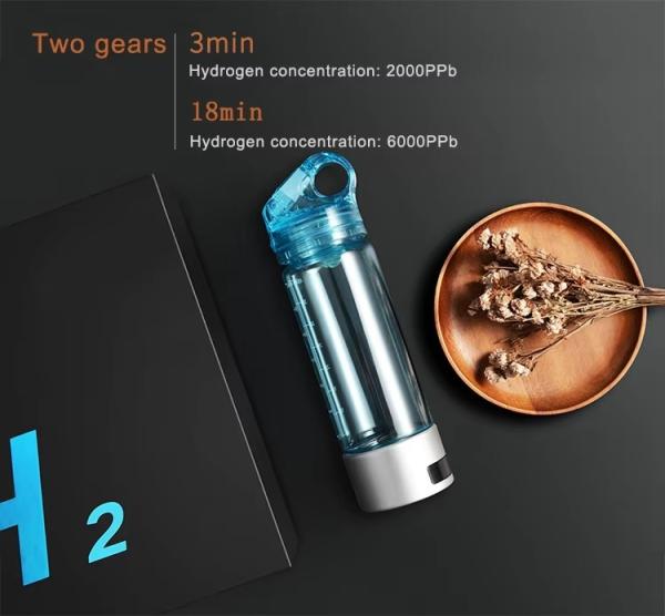 人気 ポータブル スイフト H2O ボトル イオン化器 デュポン SPE膜水素濃縮水電解発電機 325ml 2000ppb