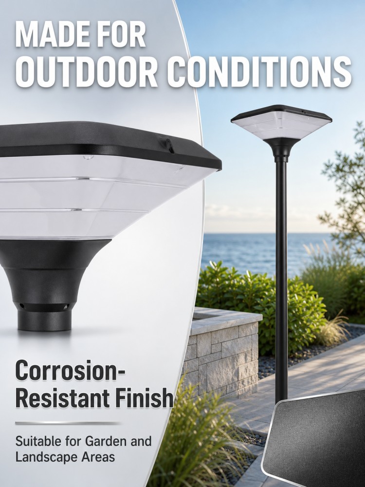 Modern Matte Black Solar Garden Lights 30W 50W Anti Glare for Outdoor Villa Yard Pathway