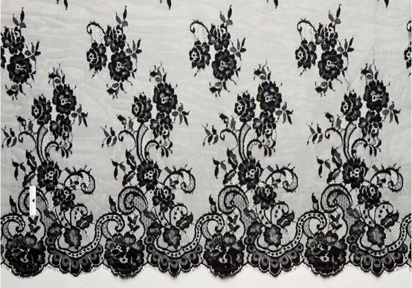 french lace fabric/eyelash lace fabric/black lace/Swiss Voile Chantilly Lace