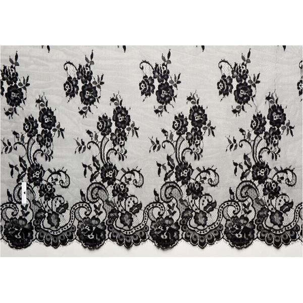 french lace fabric/eyelash lace fabric/black lace/Swiss Voile Chantilly Lace