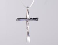 18K Ouro Branco Diamante Sterling Prata Cruz Luminosa Plain Pendente 925 Pendente Religioso Casual para formal gif de Natal