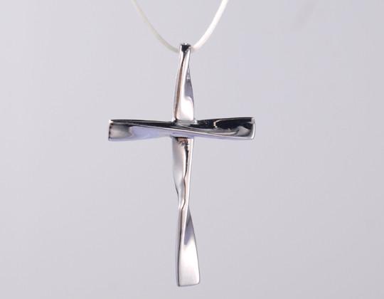 18K Ouro Branco Diamante Sterling Prata Cruz Luminosa Plain Pendente 925 Pendente Religioso Casual para formal gif de Natal