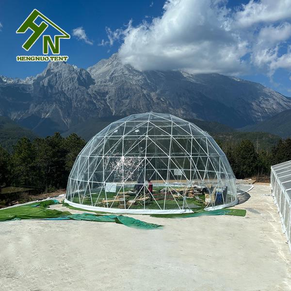 14m Transparent PVC  Igloo Geodesic Dome Tent For Big Party Exhibition