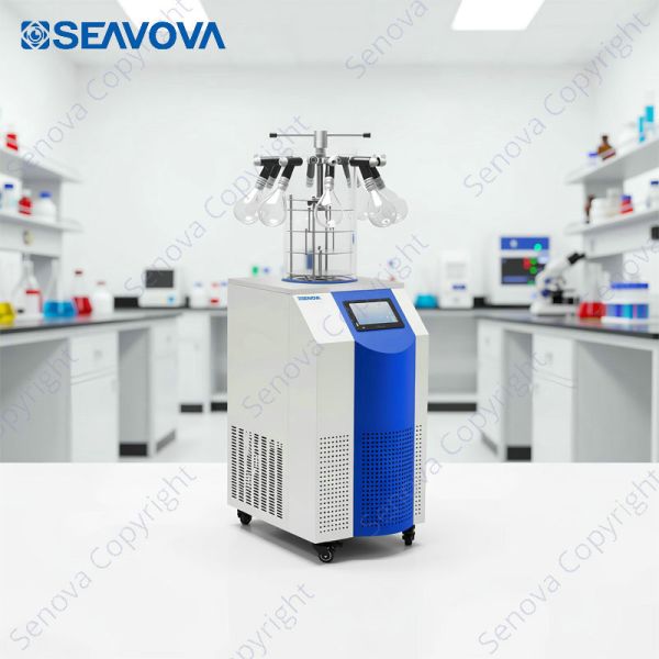 Food Vertical Freeze Dryer Stainless Steel Lab Scale Lyophilizer
