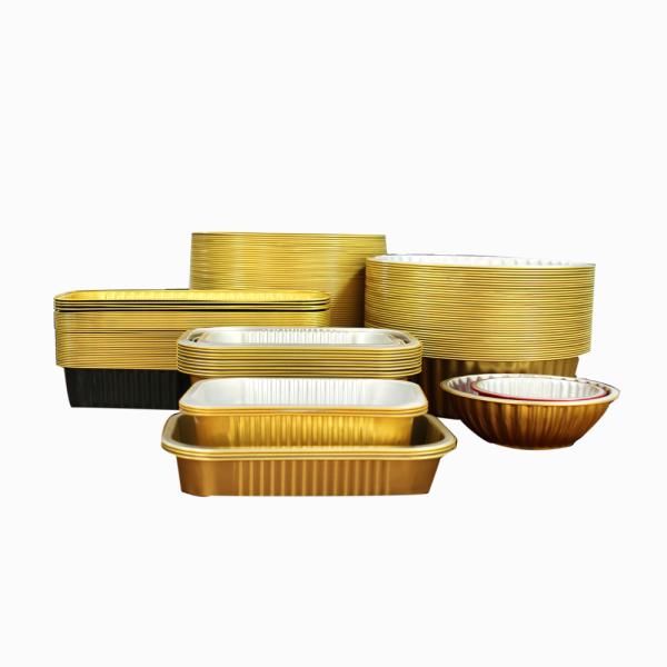 Алюминиевая фольга одноразовая прямоугольная контейнер для быстрого питания для барбекю