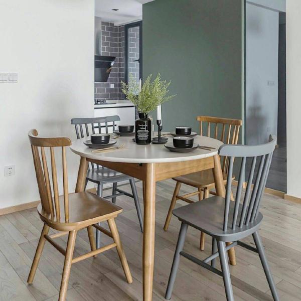 Economical Dining Room Solid Wood Chairs High Back For Family / Restaurant