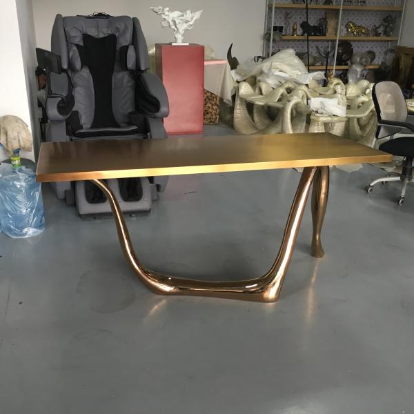 Abstract Table Sculptures Contemporary Metal Garden Statues Ornaments Plating Gold