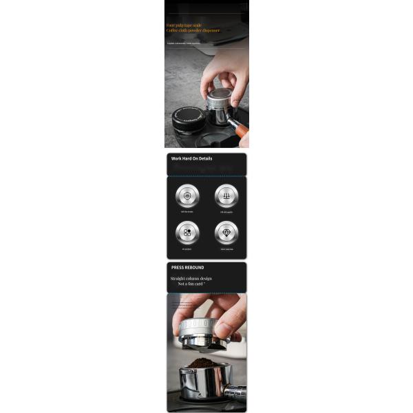 Adjustable Depth Coffee Dispenser 58mm Metal Set for Coffee Tea Tools Type Coffee Tampers
