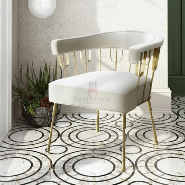 Ресторан нержавеющей стали Нордисе роскошный предводительствует стулья руки гостиницы золота кожаные