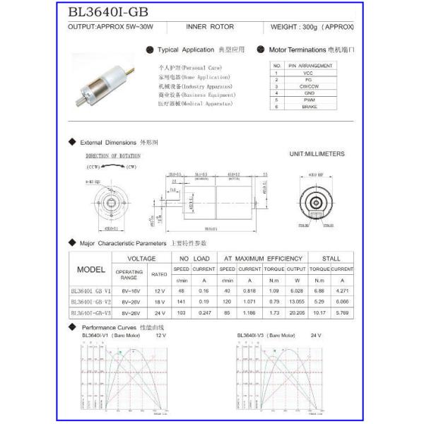 High Torque Brushless DC Gear Motor 24V ROHS Certificated Speed 85rpm